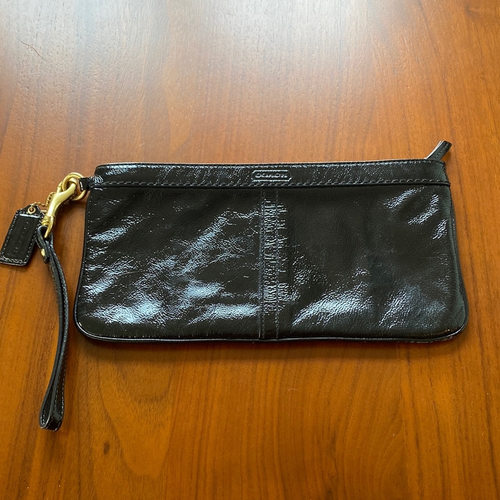 Coach patent leather clutch